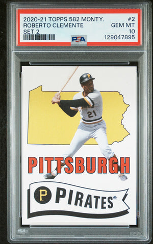 Roberto Clemente 2020-21 Topps 582 Montgomery Set 2 Baseball Card #2 Graded PSA 10 Cert #129047895-Powers Sports Memorabilia