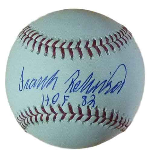 Frank Robinson Signed OML Baseball with HOF 82-Powers Sports Memorabilia
