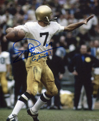 Joe Theismann Autographed Notre Dame Fighting Irish 8X10 Photo Go Irish -Leaf Hologram-Powers Sports Memorabilia