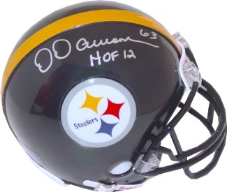 Dermontti Dawson Autographed Pittsburgh Steelers Riddell Mini Helmet HOF 12-Powers Sports Memorabilia