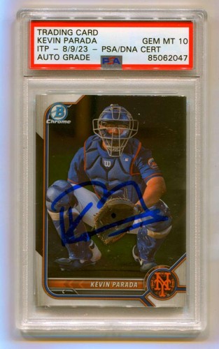 Kevin Parada 2022 Bowman Chrome Draft Image Variation SP Signed PSA 10 Auto-Powers Sports Memorabilia
