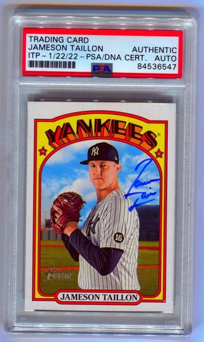 Jameson Taillon 2021 Topps Heritage High Number #607 Yankees Signed Auto PSA DNA-Powers Sports Memorabilia