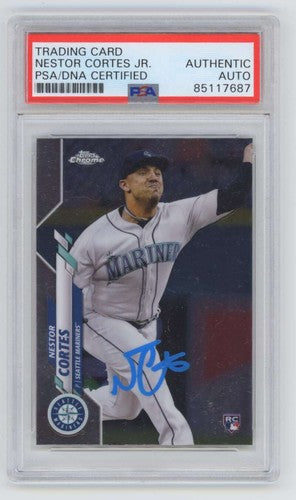 Nestor Cortes 2020 Topps Chrome Update Rookie RC Signed Auto PSA DNA Authentic-Powers Sports Memorabilia