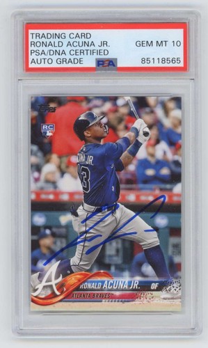 Ronald Acuna Jr 2018 Topps Update Series #US250 RC Signed PSA 10 Auto Braves-Powers Sports Memorabilia