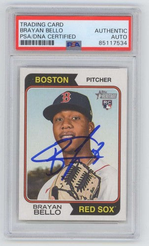 Brayan Bello 2023 Topps Heritage #89 Rookie RC Signed PSA/DNA Authenticated Red Sox-Powers Sports Memorabilia