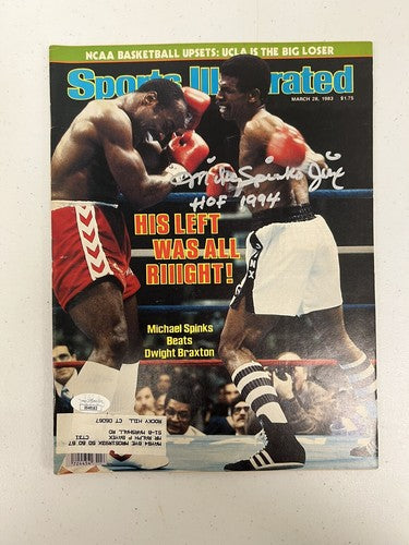 Michael Spinks Jinx Signed Auto Sports Illustrated "HOF 1994" JSA Authenticated 3/28/83 L-Powers Sports Memorabilia