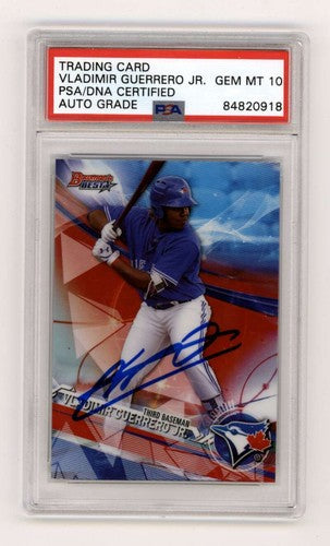 Vladimir Guerrero Jr. 2017 Bowman's Best #TP-33 Refractor RC Signed PSA 10 Auto-Powers Sports Memorabilia