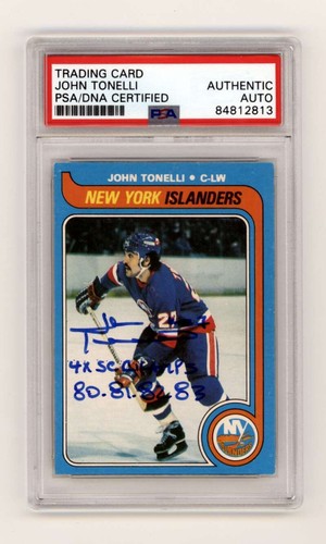 John Tonelli 1979-80 O-Pee-Chee OPC #146 RC w/ SC Insc Signed PSA Authentic Auto-Powers Sports Memorabilia
