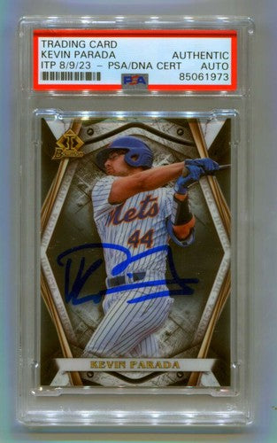Kevin Parada 2022 Bowman Draft Invicta BI-9 Signed PSA/DNA Authenticated NY Mets-Powers Sports Memorabilia