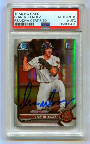 Ivan Melendez 2022 Bowman Chrome Draft 1st Refractor Signed PSA Authentic Auto-Powers Sports Memorabilia