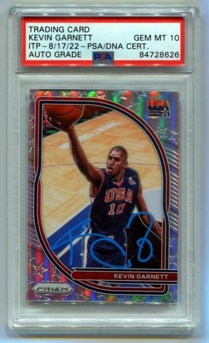 Kevin Garnett 2020-21 Panini Prizm #4 USA Silver SP Signed PSA 10 Auto ITP-Powers Sports Memorabilia