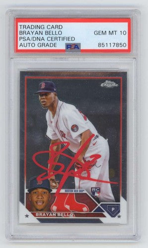 Brayan Bello 2023 Topps Chrome #57 Rookie RC Signed PSA 10 Auto Red Sox-Powers Sports Memorabilia