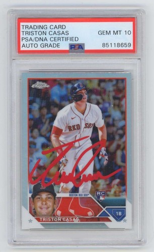 Triston Casas 2023 Topps Chrome #174 Rookie RC Signed PSA 10 Auto Red Sox-Powers Sports Memorabilia