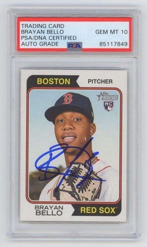 Brayan Bello 2023 Topps Heritage #89 Rookie RC Signed PSA 10 Auto Red Sox-Powers Sports Memorabilia