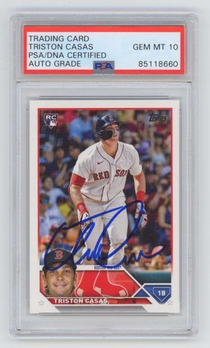Triston Casas 2023 Topps Series One #92 Rookie RC Signed PSA 10 Auto Red Sox-Powers Sports Memorabilia