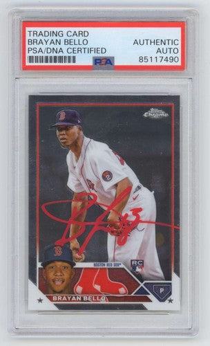 Brayan Bello 2023 Topps Chrome #57 Rookie RC Signed PSA/DNA Authenticated Red Sox-Powers Sports Memorabilia
