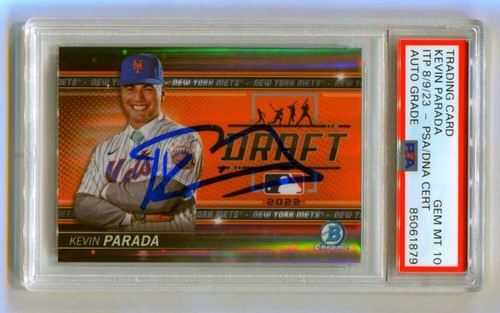 Kevin Parada 2022 Bowman Draft Night BDN-4 Refractor #/250 Signed PSA 10 Auto-Powers Sports Memorabilia