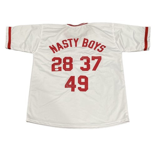 Dibble Myers Charlton Signed Custom "Nasty Boys" Jersey w/ Multi Insc JSA COA-Powers Sports Memorabilia