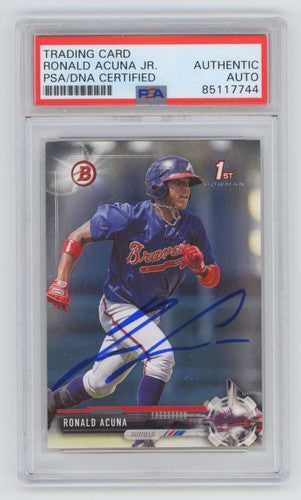 Ronald Acuna Jr 2017 Bowman Paper #BP127 1st RC Signed Auto PSA DNA Authentic-Powers Sports Memorabilia