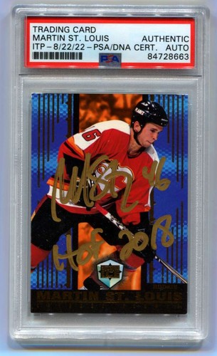 Martin St. Louis 1998-99 Pacific Dynagon Ice Signed Auto RC HOF 2018 PSA ITP-Powers Sports Memorabilia
