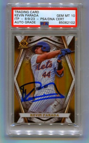 Kevin Parada 2022 Bowman Draft Invicta Gold Refractor 3/50 Signed PSA 10 Auto-Powers Sports Memorabilia