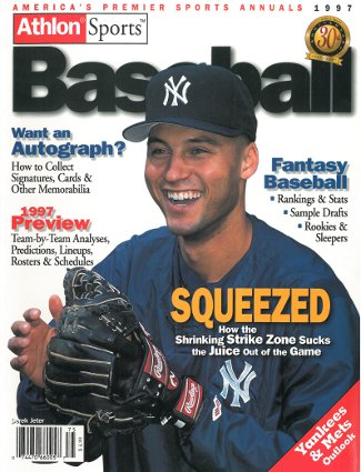 Derek Jeter unsigned New York Yankees 1997 MLB Baseball Preview Magazine-Powers Sports Memorabilia