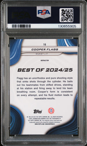 Cooper Flagg 2024 Bowman U Best Refractor Basketball Rookie Card #16 Graded PSA 10 Cert #130655905-Powers Sports Memorabilia