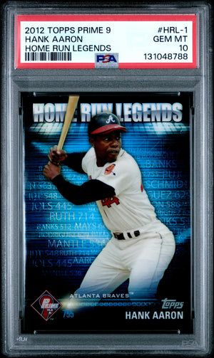 Hank Aaron 2012 Topps Prime 9 Home Run Card #HRL-1 PSA 10