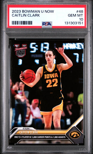 Caitlin Clark 2023 Bowman Now Iowa RC Rookie Card #48 PSA 10