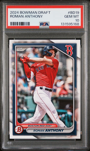 Roman Anthony 2024 Bowman Draft Baseball Rookie Card #BD19 Graded PSA 10 Cert #131595168-Powers Sports Memorabilia