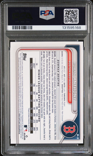 Roman Anthony 2024 Bowman Draft Baseball Rookie Card #BD19 Graded PSA 10 Cert #131595168-Powers Sports Memorabilia