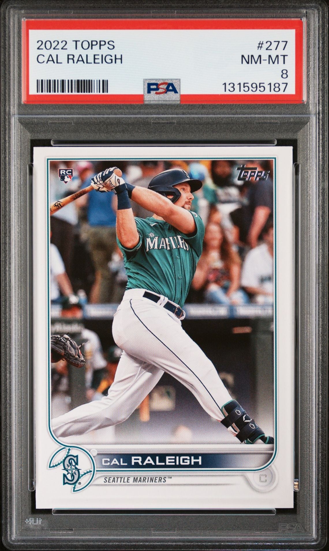 Cal Raleigh 2022 Topps Rookie Baseball Rookie Card #277 Graded PSA 8 Cert #131595187-Powers Sports Memorabilia