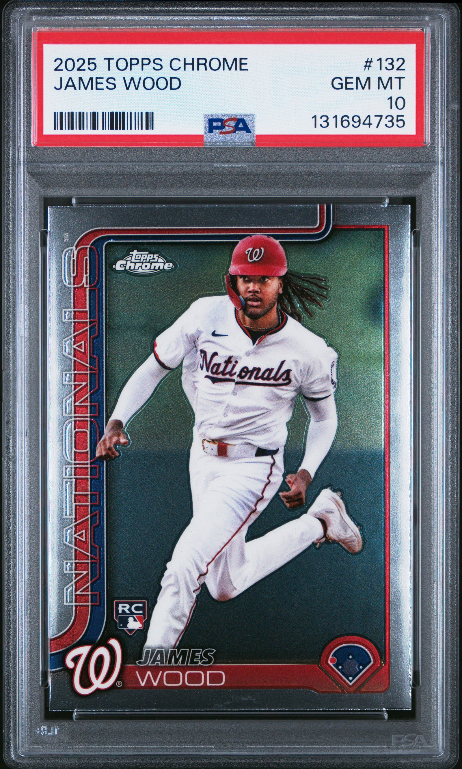 James Wood 2025 Topps Chrome RC Rookie Card #132 PSA 10-Powers Sports Memorabilia
