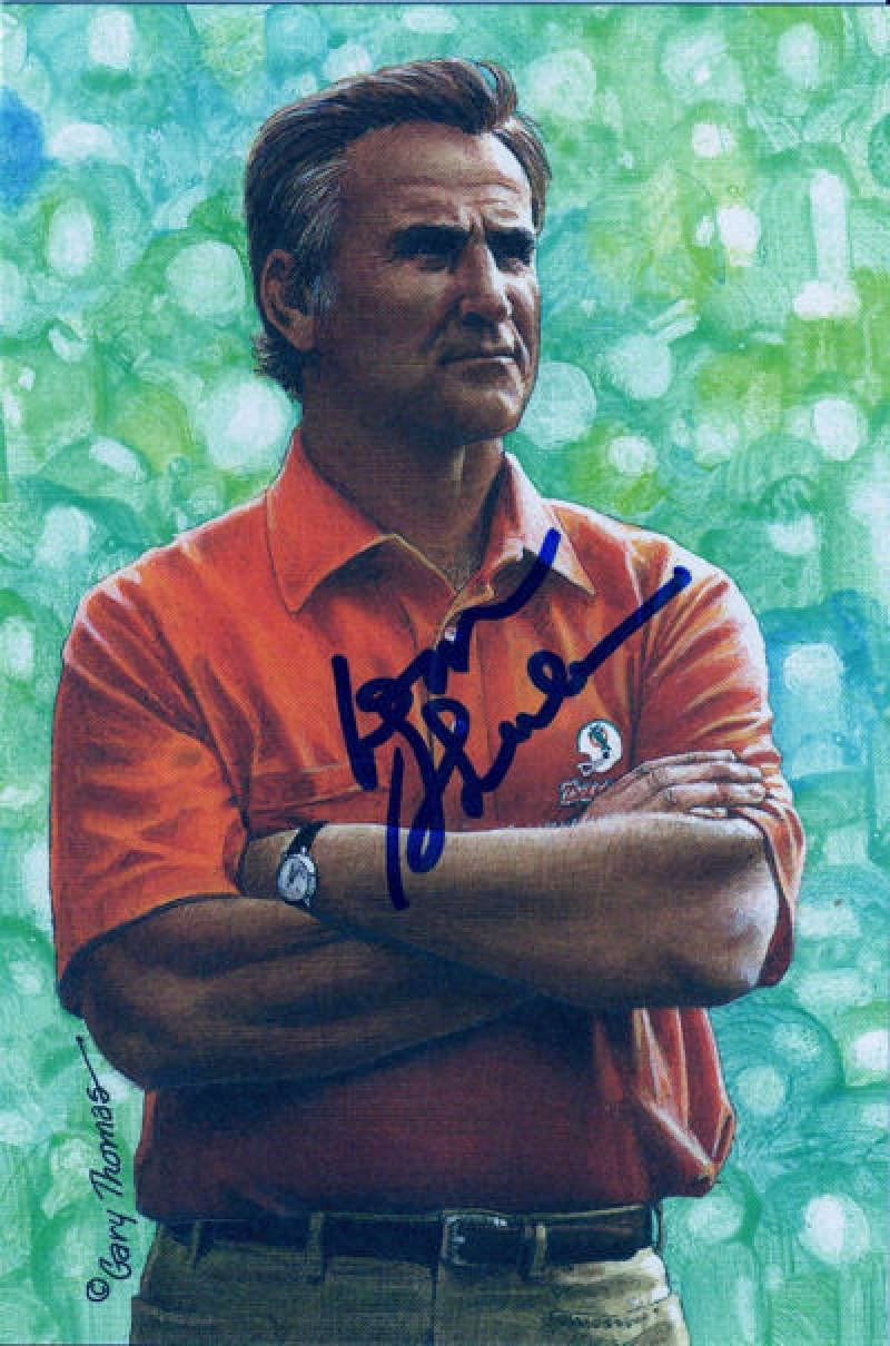 Don Shula Miami Dolphins Signed Goal Line Art Card Blue N/O-Powers Sports Memorabilia