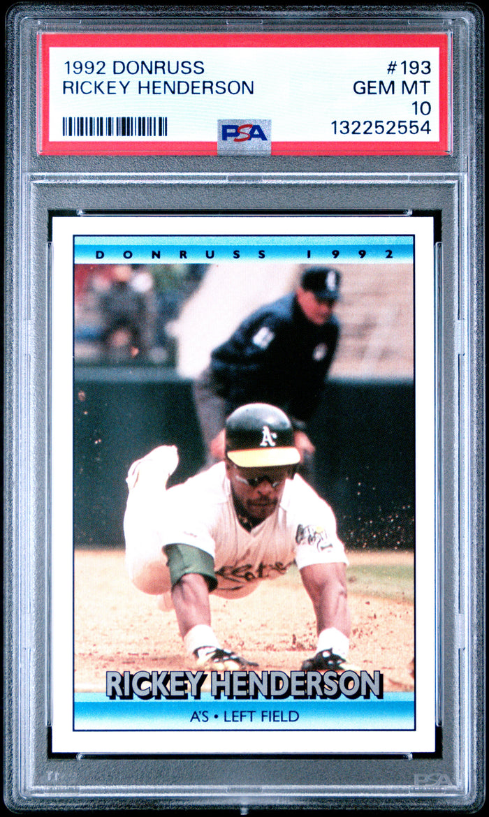 Rickey Henderson 1992 Donruss Athletics Card #193 PSA 10