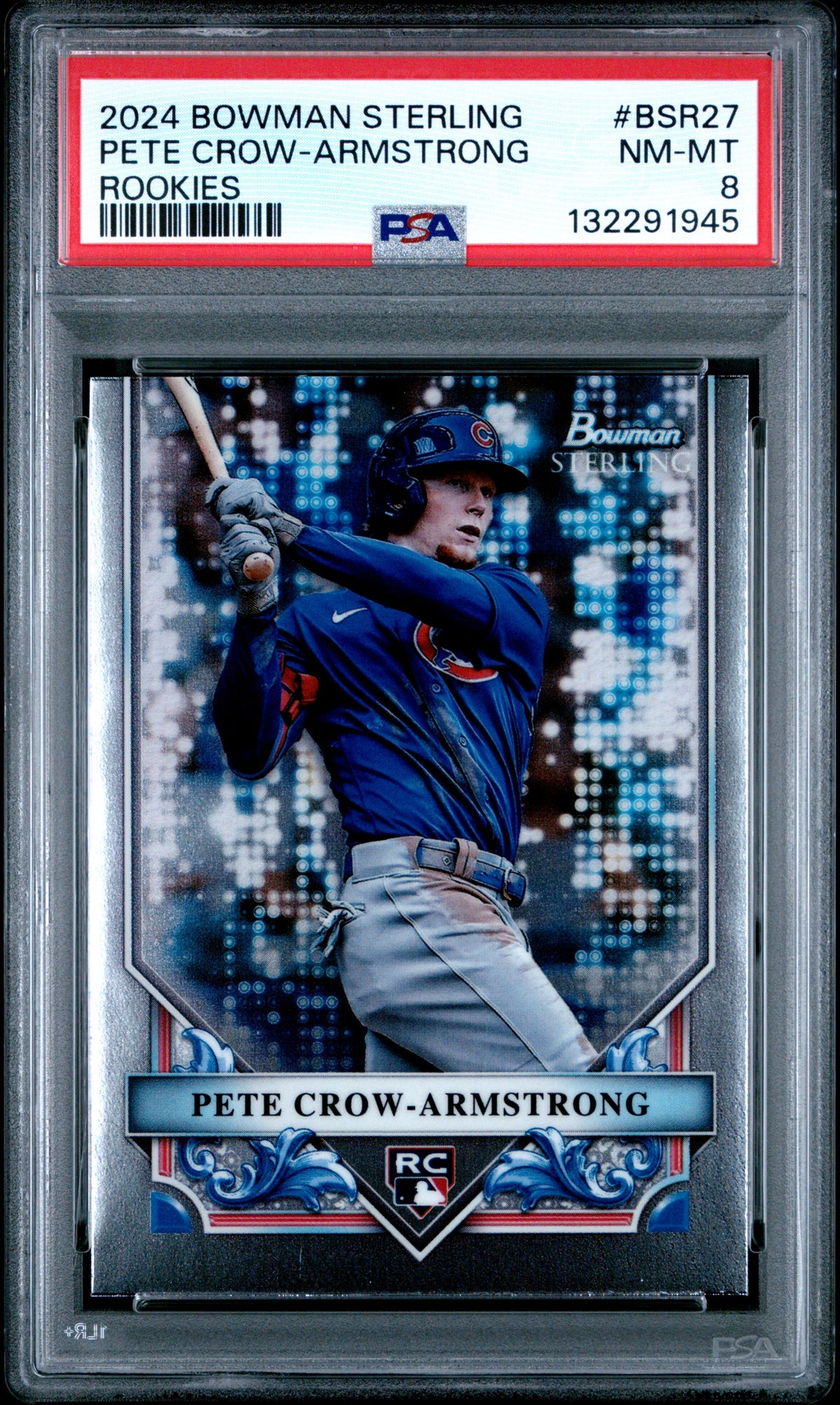 Pete Crow-Armstrong 2024 Bowman Sterling Rookie Card #BSR27 PSA 8-Powers Sports Memorabilia