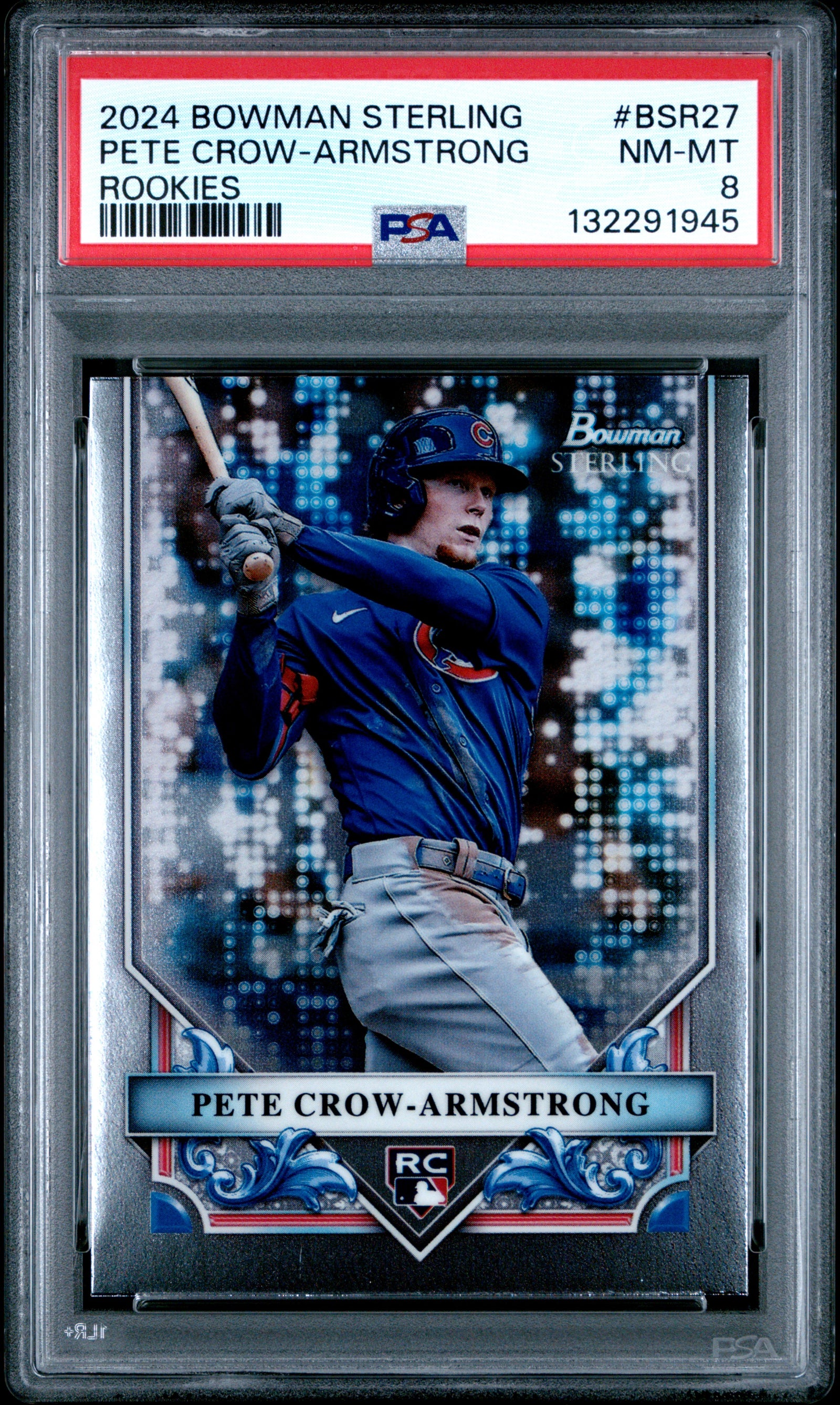 Pete Crow-Armstrong 2024 Bowman Sterling Rookie Card #BSR27 PSA 8-Powers Sports Memorabilia