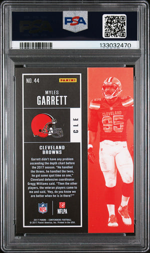 Myles Garrett 2017 Panini Contenders Cleveland Browns Football RC Rookie Card #44 Graded PSA 9 Cert #133032470-Powers Sports Memorabilia