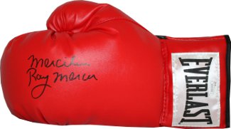 Ray Mercer Autographed Everlast Red Left Boxing Glove w/ Merciless (1988 Seoul Olympic Gold)-Powers Sports Memorabilia