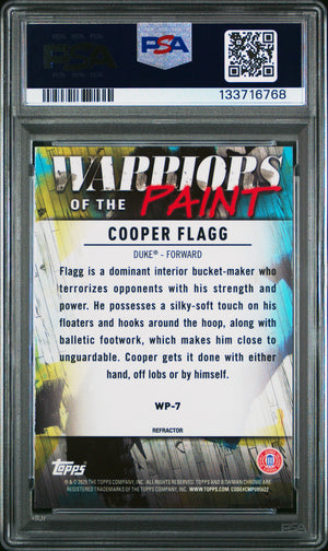Cooper Flagg 2024 Bowman Chrome U Warriors of the Paint Refractor Basketball Rookie Card #WP7 Graded PSA 10 Cert #133716768-Powers Sports Memorabilia