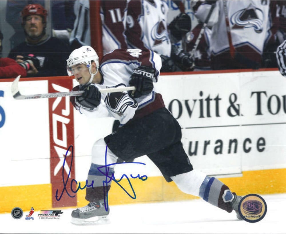 Marek Svatos Signed Colorado Avlanche 8x10 (White Sweater)-Powers Sports Memorabilia