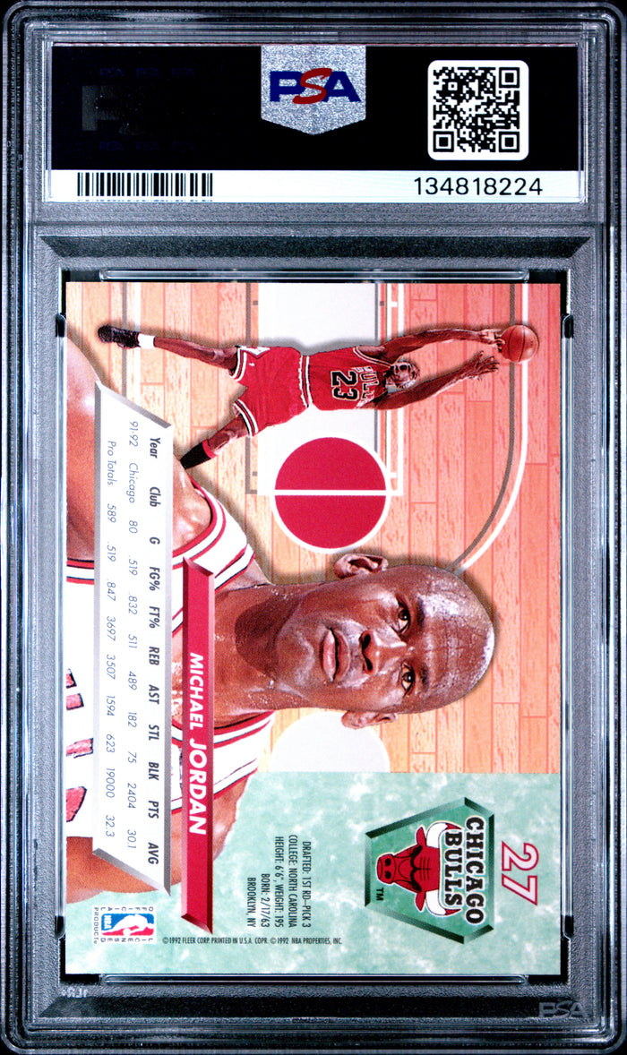Michael Jordan 1992 Fleer Ultra Basketball Card #27 Graded PSA 9 Cert #134818224-Powers Sports Memorabilia