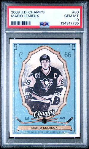 Mario Lemieux 2009 Upper Deck Champs Hockey Card #80 Graded PSA 10 Cert #134917785-Powers Sports Memorabilia