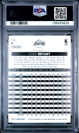 Kobe Bryant 2013 Panini Hoops Basketball Card #9 Graded PSA 10 Cert #135433826-Powers Sports Memorabilia