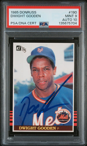 Dwight Gooden 1985 Donruss Signed Baseball Rookie Card #190 Graded PSA 9 Auto 10 Cert #135675704-Powers Sports Memorabilia