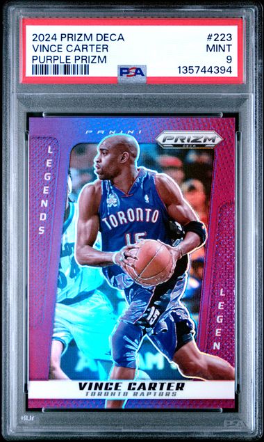 Vince Carter 2024 Panini Prizm Deca Purple Basketball Card #223 /99 Graded PSA 9 Cert #135744394-Powers Sports Memorabilia