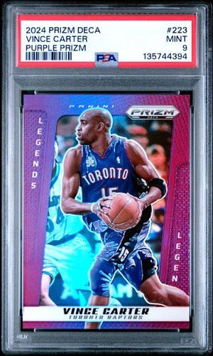 Vince Carter 2024 Panini Prizm Deca Purple Basketball Card #223 /99 Graded PSA 9 Cert #135744394-Powers Sports Memorabilia
