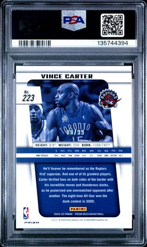 Vince Carter 2024 Panini Prizm Deca Purple Basketball Card #223 /99 Graded PSA 9 Cert #135744394-Powers Sports Memorabilia