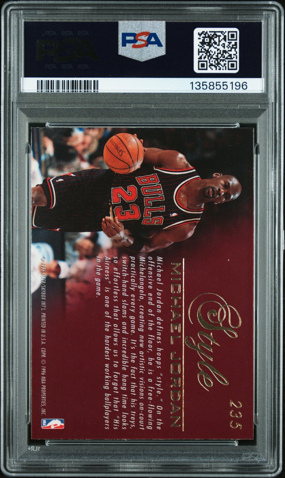 Michael Jordan 1995 Flair Chicago Bulls Card #235 PSA 7