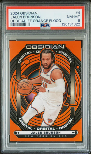 Jalen Brunson 2024 Panini Obsidian Orange Card #4 PSA 8 6/99